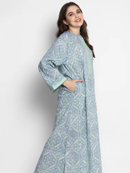 Light Blue Full Sleeve Nighty