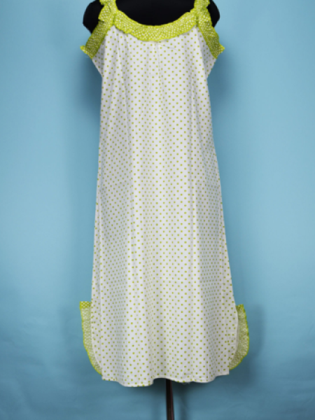 Green Border Sleeveless Nighty