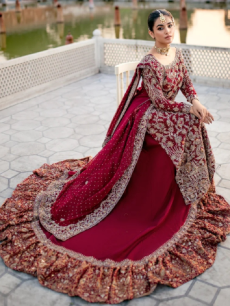 Lehenga with Trail